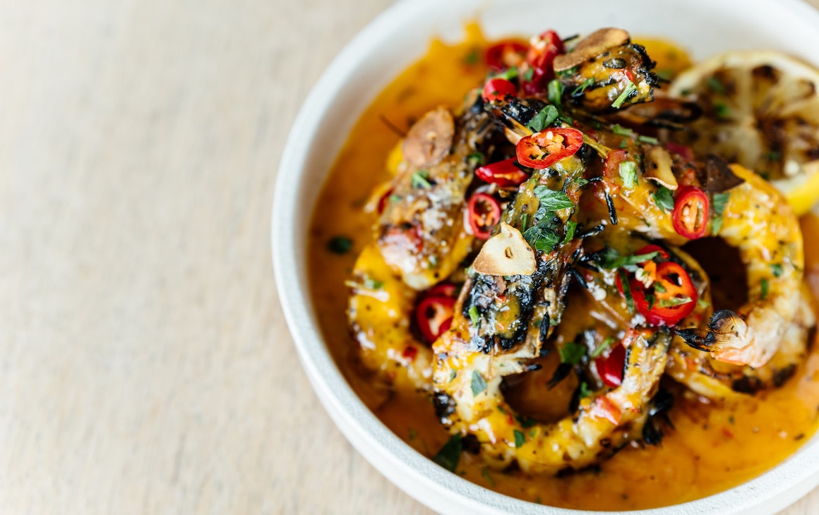 Harbourside Fremantle's Shark Bay Prawn dish